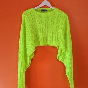 PRETTY LITTLE THING SUPER CROP NEON SWEATER